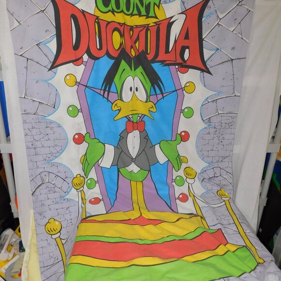 Vintage 1988 Count Duckula Twin Duvet Cover British Cartoon - Picture 1 of 8